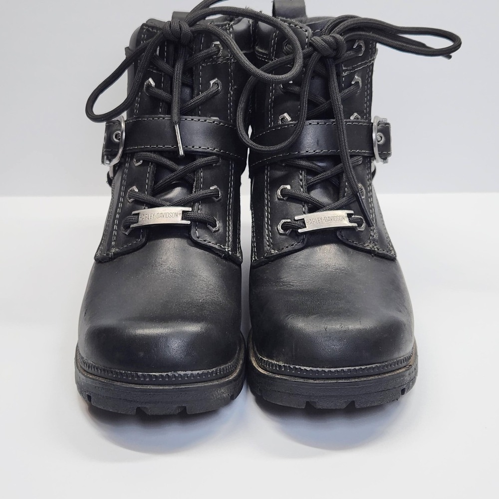 Harley-Davidson Boots Womens Size 6.5 Black Leather Biker Motorcycle D84424 - Picture 7 of 14
